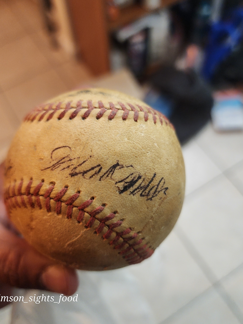 Autographed Vintage Baseball in Natural Leather